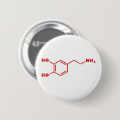 Dopamine Moleculaire chemische formule Ronde Button 5,7 Cm (Voorkant /achterkant)