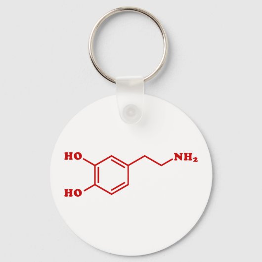 Dopamine Moleculaire chemische formule Sleutelhanger (Voorkant)