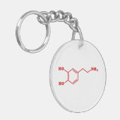 Dopamine Moleculaire chemische formule Sleutelhanger (Voorkant Links)