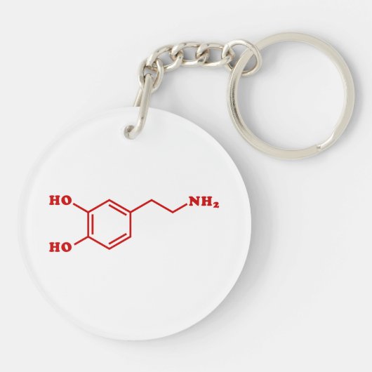 Dopamine Moleculaire chemische formule Sleutelhanger (Achterkant)
