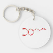 Dopamine Moleculaire chemische formule Sleutelhanger (Voorkant)