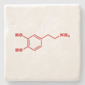 Dopamine Moleculaire chemische formule Stenen Onderzetter (Voorkant)