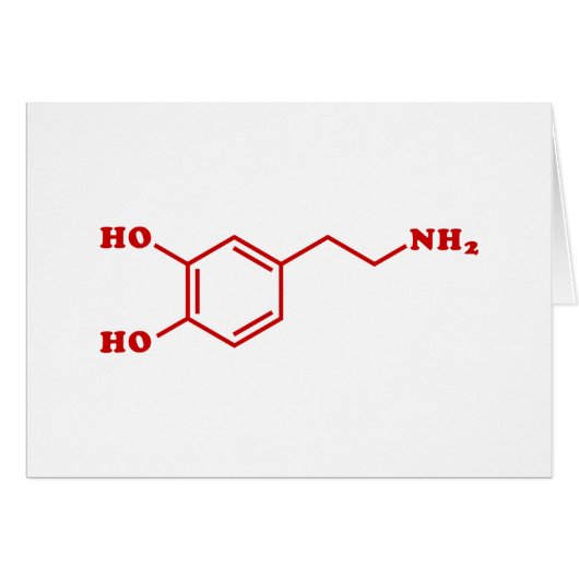 Dopamine Molecular Chemical Formula Greeting Card (Voorkant Horizontaal)