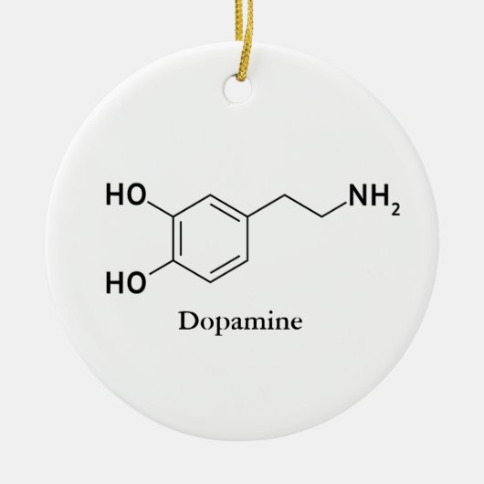 Dopamine Molecuul Chemie Biochemie Keramisch Ornament (Voorkant)