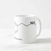 Dopamine Molecuul Chemie Wetenschap Koffiemok (Voorkant rechts)