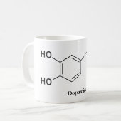 Dopamine Molecuul Chemie Wetenschap Koffiemok (Voorkant links)