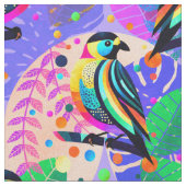 dopamine Oerwoud Bird Stof (Close Up)