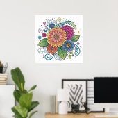 Dopamine Radiant Floral 1 Poster (Thuiskantoor)