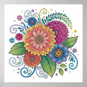 Dopamine Radiant Floral 1 Poster (Voorkant)