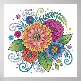 Dopamine Radiant Floral 1 Poster