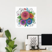 Dopamine Radiant Flower 2 Poster (Thuiskantoor)