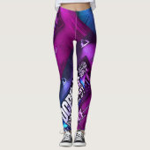 Dope_AF gewaagde kleurrijke rekbare leggings (Voorkant)