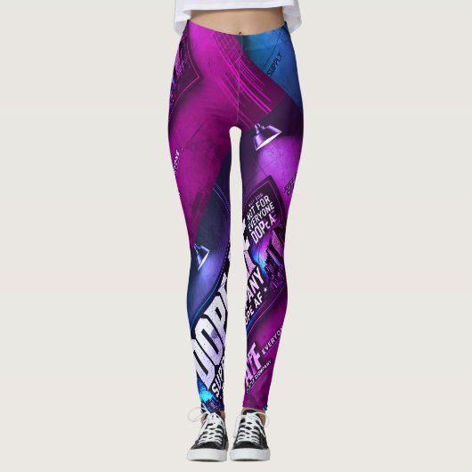 Dope_AF gewaagde kleurrijke rekbare leggings (Voorkant)