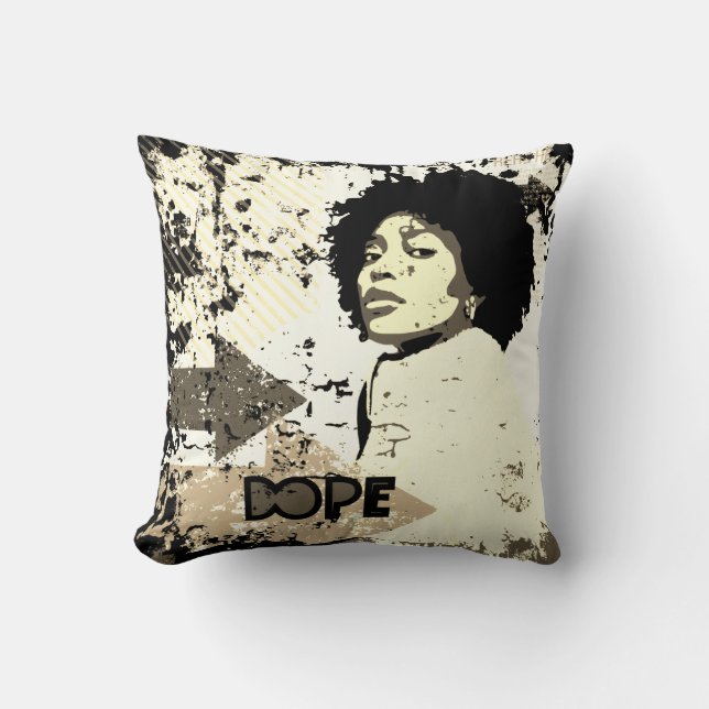 DOPE Afro Worpillow – Grunge Pijlen, Hart  Kussen (Voorkant)