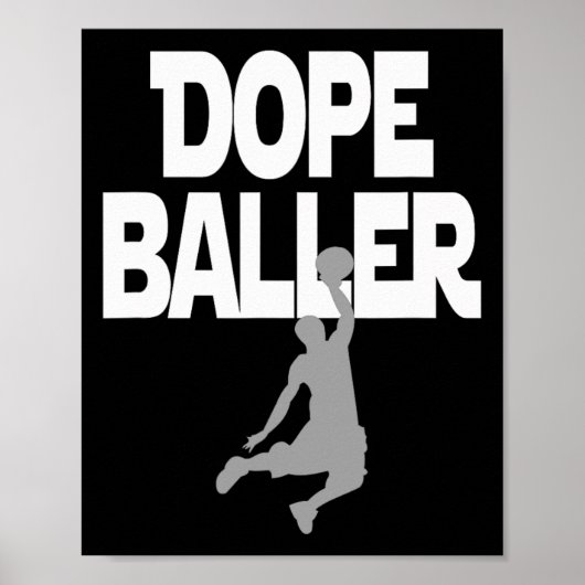Dope Baller Basketbal. Ik hou van perfect basketba Poster (Voorkant)