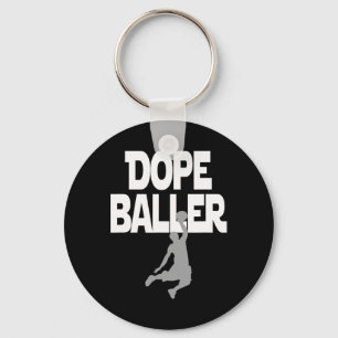 Dope Baller Basketbal. Ik hou van perfect basketba Sleutelhanger