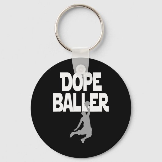 Dope Baller Basketbal. Ik hou van perfect basketba Sleutelhanger (Voorkant)