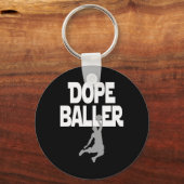 Dope Baller Basketbal. Ik hou van perfect basketba Sleutelhanger (Voorkant)