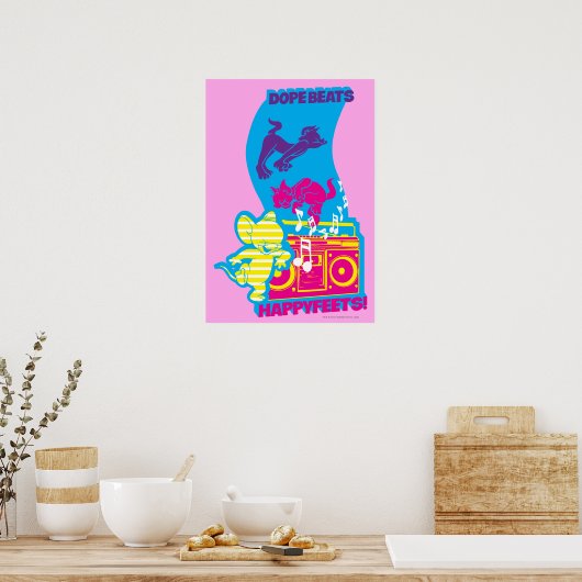 Dope Beats Happy Feets Poster (Keuken)