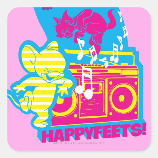 Dope Beats Happy Feets Vierkante Sticker (Voorkant)