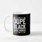 Dope Black Social Worker LCSW Afro-Amerikaanse Soc Koffiemok (Links)
