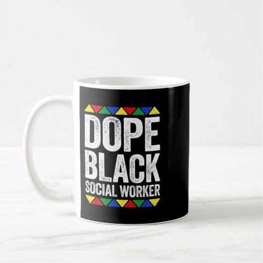 Dope Black Social Worker LCSW Afro-Amerikaanse Soc Koffiemok (Links)