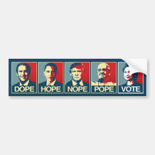 Dope Hope Nope Debat Hillary Clinton - liberaal Bumpersticker