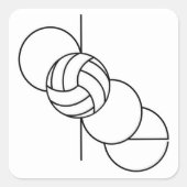 Dope Volleybal Vierkante Sticker (Voorkant)
