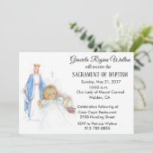 Dopen Baby Meisje  Maagd Maria Uitnodiging (Staand voorkant)