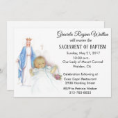 Dopen Baby Meisje  Maagd Maria Uitnodiging (Voorkant / Achterkant)