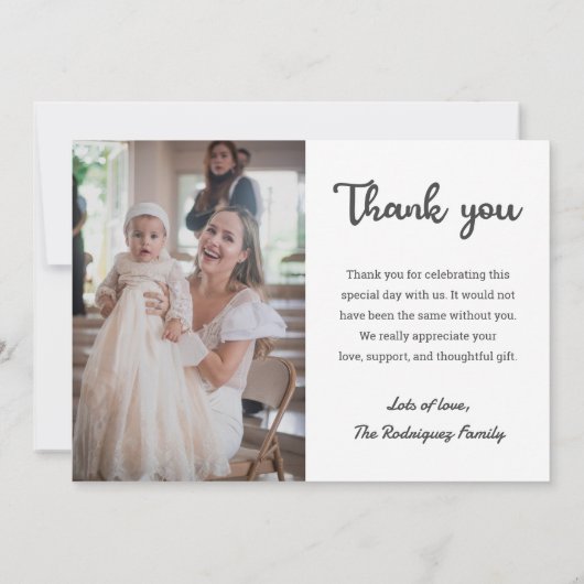 Dopen Christening Eerste Communie Religieus Christ Bedankkaart (Achterkant)