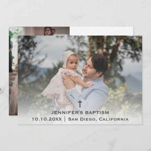 Dopen Christening Eerste Communie Religieus Christ Bedankkaart (Voorkant / Achterkant)