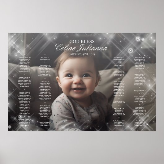 Dopen foto zitkaart elegant zitplan poster (Voorkant)