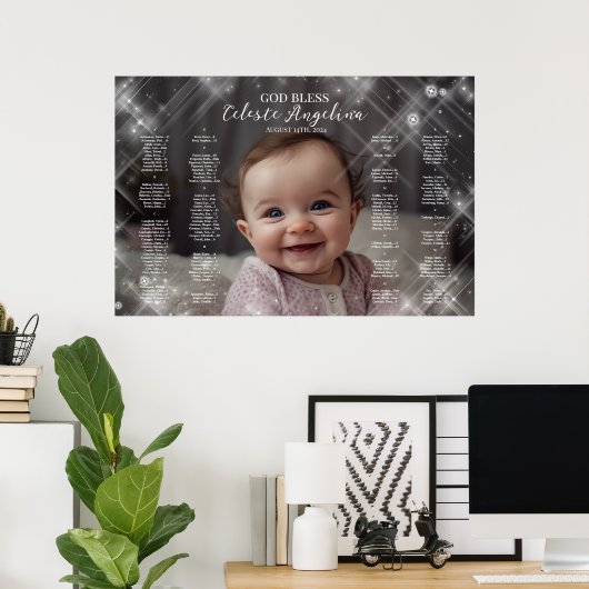 Dopen foto zitkaart elegant zitplan poster (Thuiskantoor)