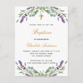 Dopen lavendel violet bloemeneucalyptus groen uitnodiging briefkaart (Voorkant)