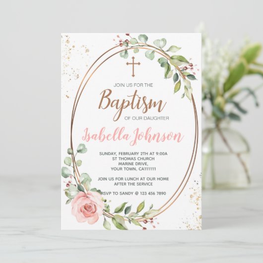 Dopen Uitnodiging voor een Meisje (Staand voorkant)