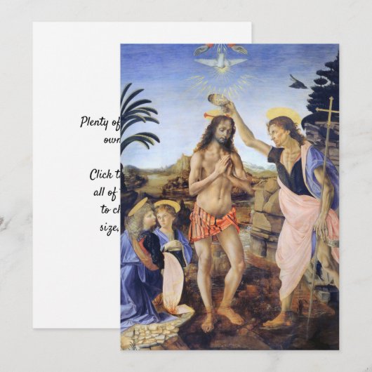 Dopen van Christus door Verrocchio, Leonardo da Vi Kaart (Voorkant / Achterkant)