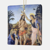 Dopen van Christus door Verrocchio, Leonardo da Vi Keramisch Ornament (Links)