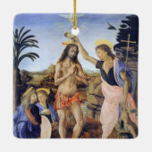 Dopen van Christus door Verrocchio, Leonardo da Vi Keramisch Ornament (Achterkant)