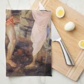 Dopen van Christus door Verrocchio, Leonardo da Vi Theedoek (Quarter Fold)