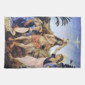 Dopen van Christus door Verrocchio, Leonardo da Vi Theedoek (Horizontaal)