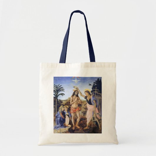 Dopen van Christus door Verrocchio, Leonardo da Vi Tote Bag (Voorkant)