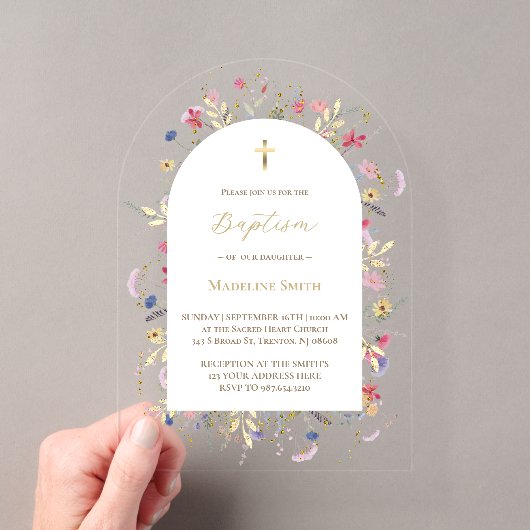 Dopen van wilde bloemen acryl uitnodigingen (Insitu (Draagbaar))