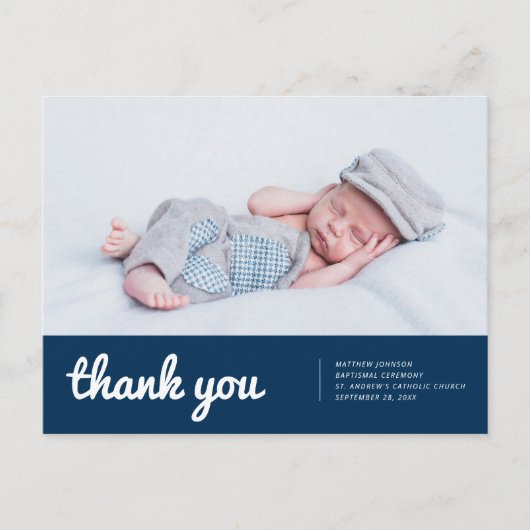 Dopen voor hem Moderne en eenvoudige foto dank u Briefkaart (Voorkant)