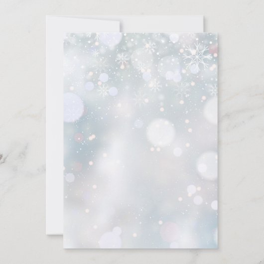Dopend winter sneeuwvlokken aquarel groen kaart (Achterkant)