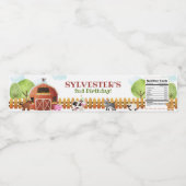 Dopende boerderijdieren waterfles etiket (Enkel label)