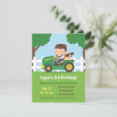 Dopende Boerderijen van Tractor Boy and Puppy Kids Kaart (Staand voorkant)