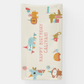 Dopende dieren en kleurrijke dieren van de afgelop spandoek (Verticaal)