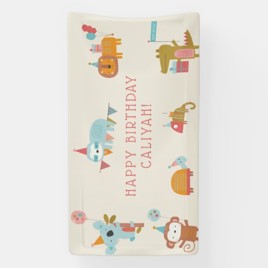 Dopende dieren en kleurrijke dieren van de afgelop spandoek (Verticaal)