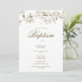 Dopendochter Elegante Witte Bloesem Bloem Kaart (Staand voorkant)